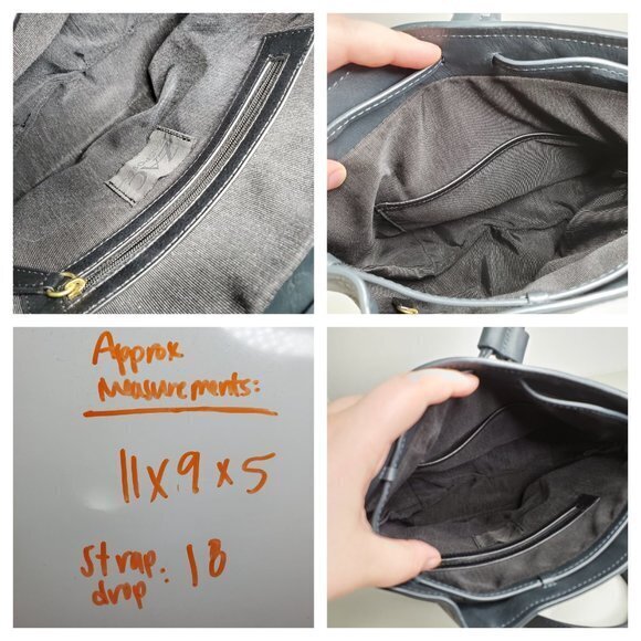 Zac Posen Eartha‎ Envelope Drawstring Bucket Bag Bl - Picture 5 of 5